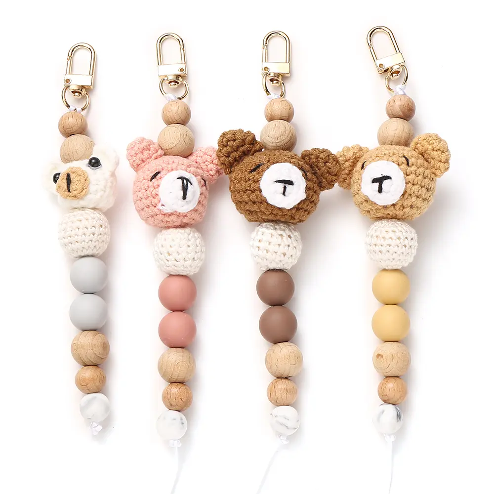 New Cartoon Animal Shape Wood Beads Round Beads Set For Jewelry Making DIY Craft Bracelet Necklace Pacifier Chain Accessories