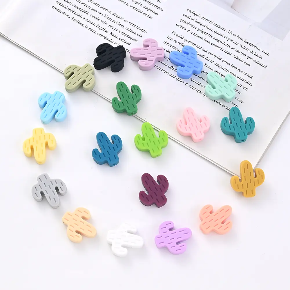 10Pcs Food Grade Baby Silicone Leaf Teether Beads For DIY Baby Nursing Chewable Teething Beads Toys Pacifier Chain Accessories