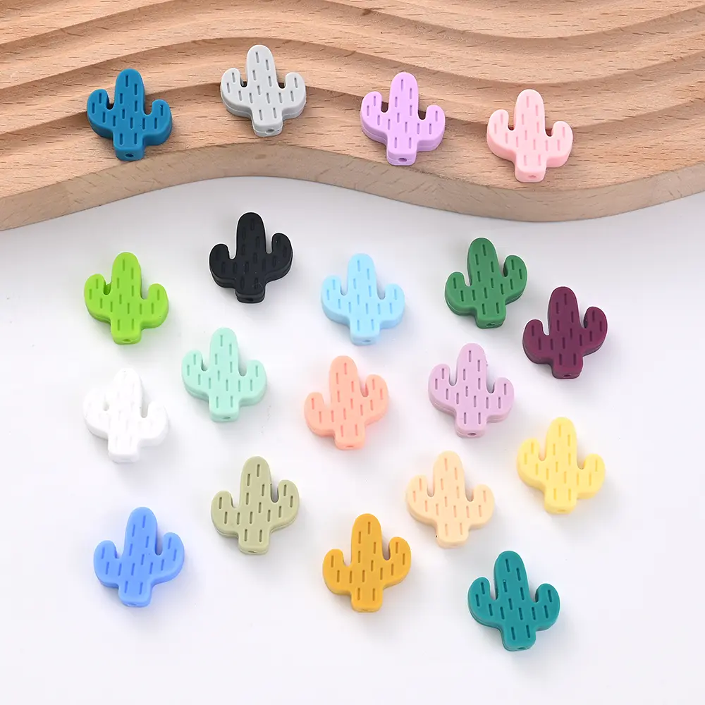 10Pcs Food Grade Baby Silicone Leaf Teether Beads For DIY Baby Nursing Chewable Teething Beads Toys Pacifier Chain Accessories