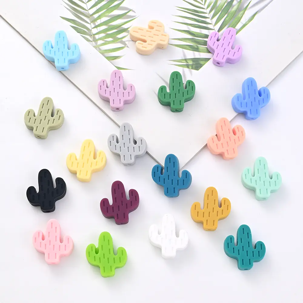 10Pcs Food Grade Baby Silicone Leaf Teether Beads For DIY Baby Nursing Chewable Teething Beads Toys Pacifier Chain Accessories