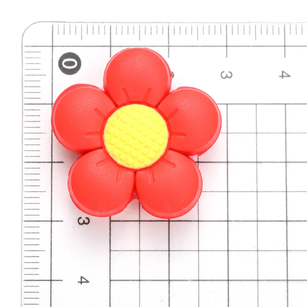 3/6Pcs Newborn Teething Toy Food Grade Silicone Flower Shaped Beads Tether Chewing Beads Jewelry Making DIY Pacifier Chain