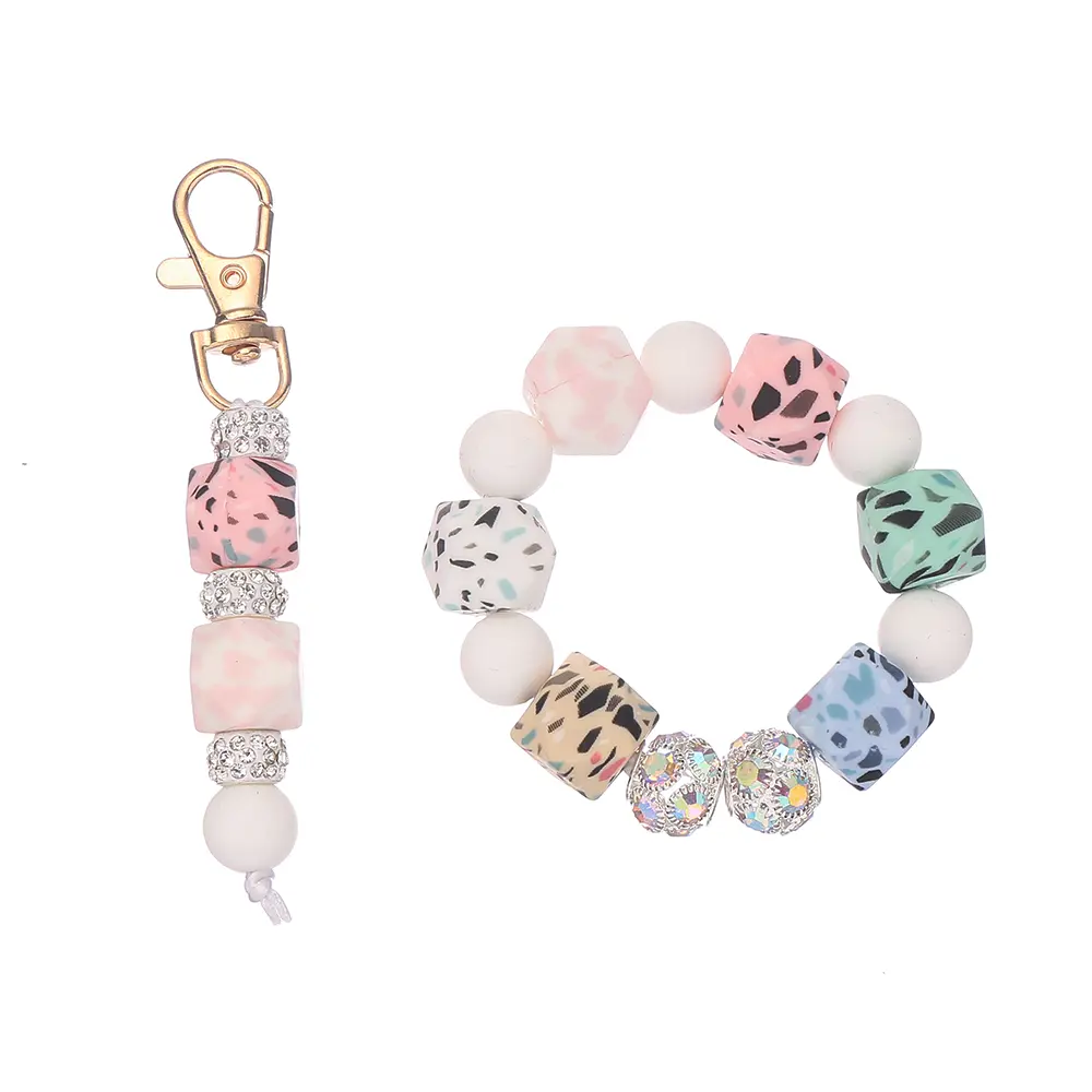 10Pcs New Silicone Beads Leopard Print Spots Style Focal Loose Beads Baby Nursing Chewable Teether DIY Necklace Accessories
