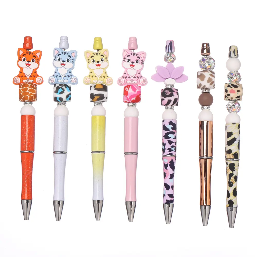 10Pcs New Silicone Beads Leopard Print Spots Style Focal Loose Beads Baby Nursing Chewable Teether DIY Necklace Accessories