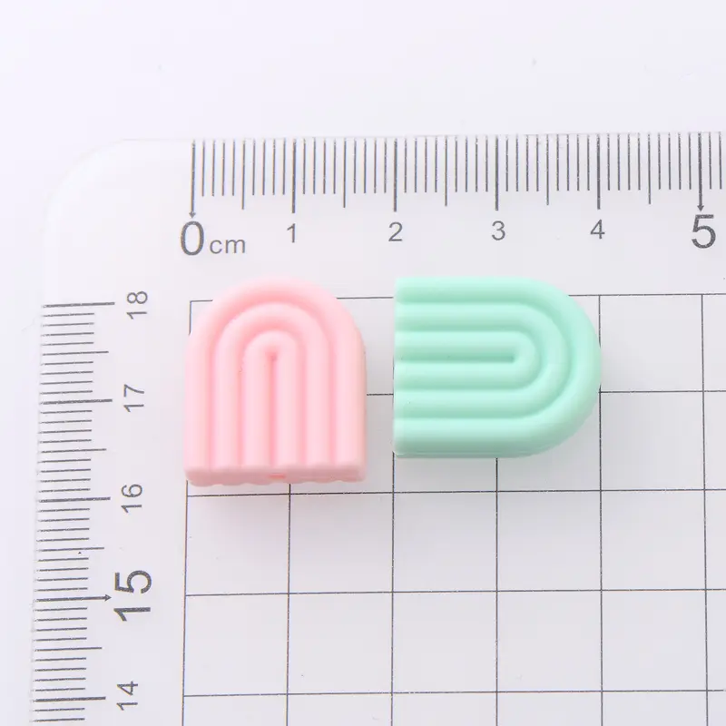 10Pcs/Lot Baby Silicone Beads 17x20mm Rainbow Food Grade Teether Beads for Bbay DIY Pacifier Chain Accessories Teething Toys