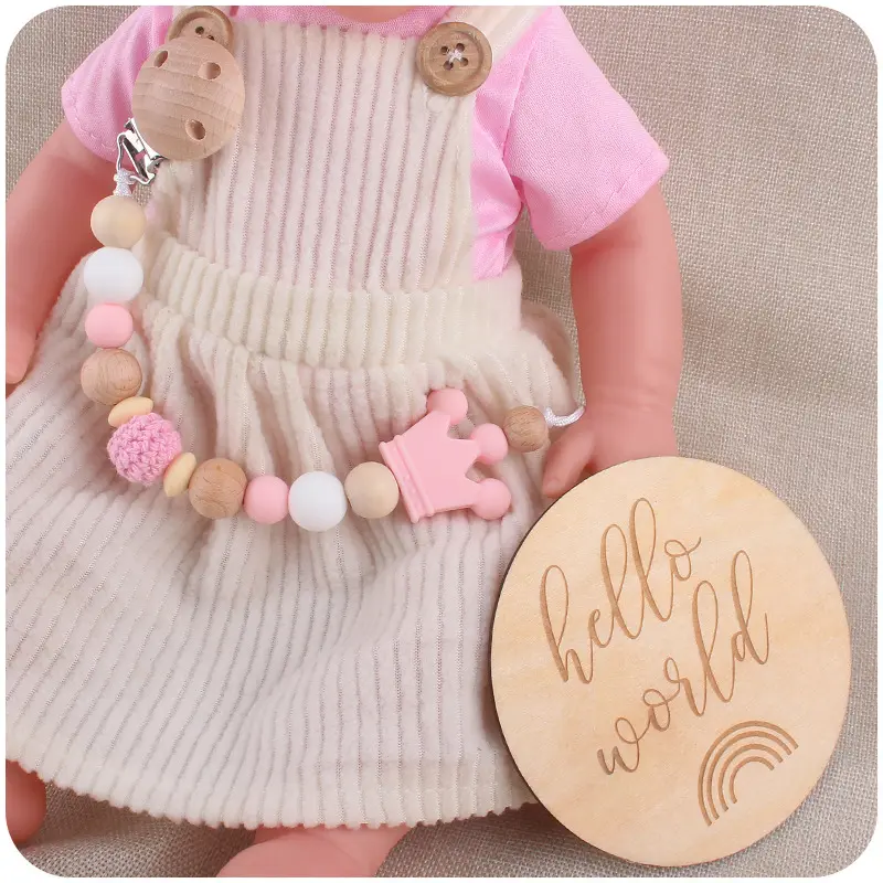 Baby Pacifier Chain Silicone Beads Soother Nipple Clip Infant Dummy Holder Strap for Baby Chew Toy Teether Teething BPA Free