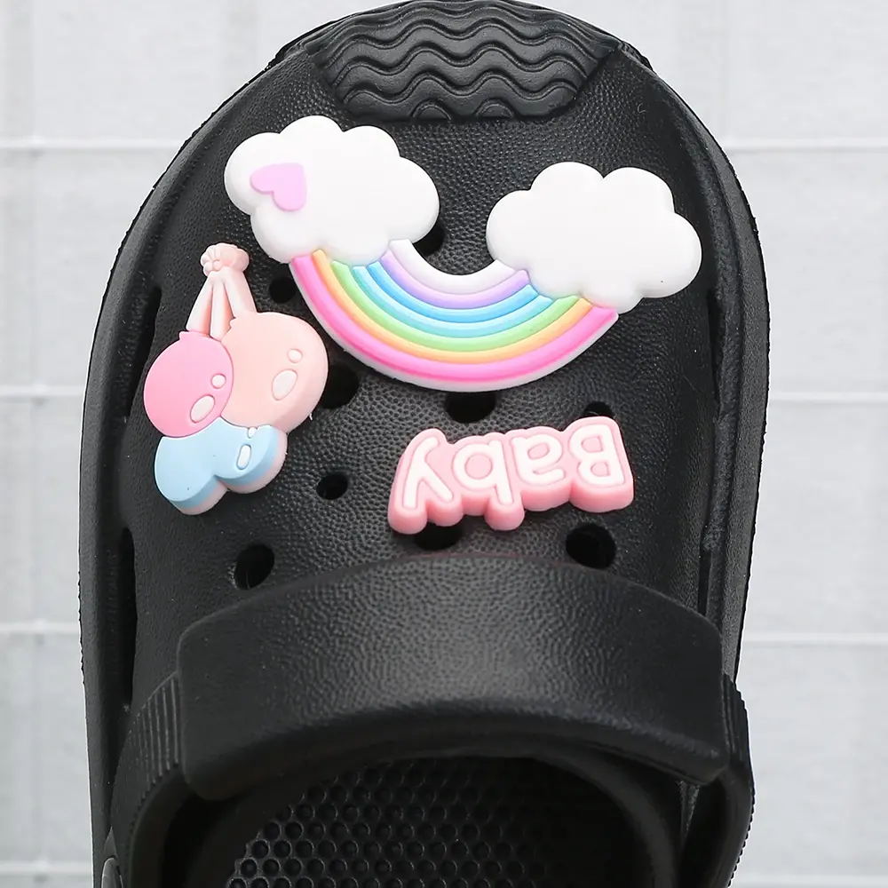 Summer Kids Sandals Hole Children's Shoes Slippers Soft Anti-Skid Cartoon DIY Design Hole Baby Shoes Sandy Beach For Boys Girls
