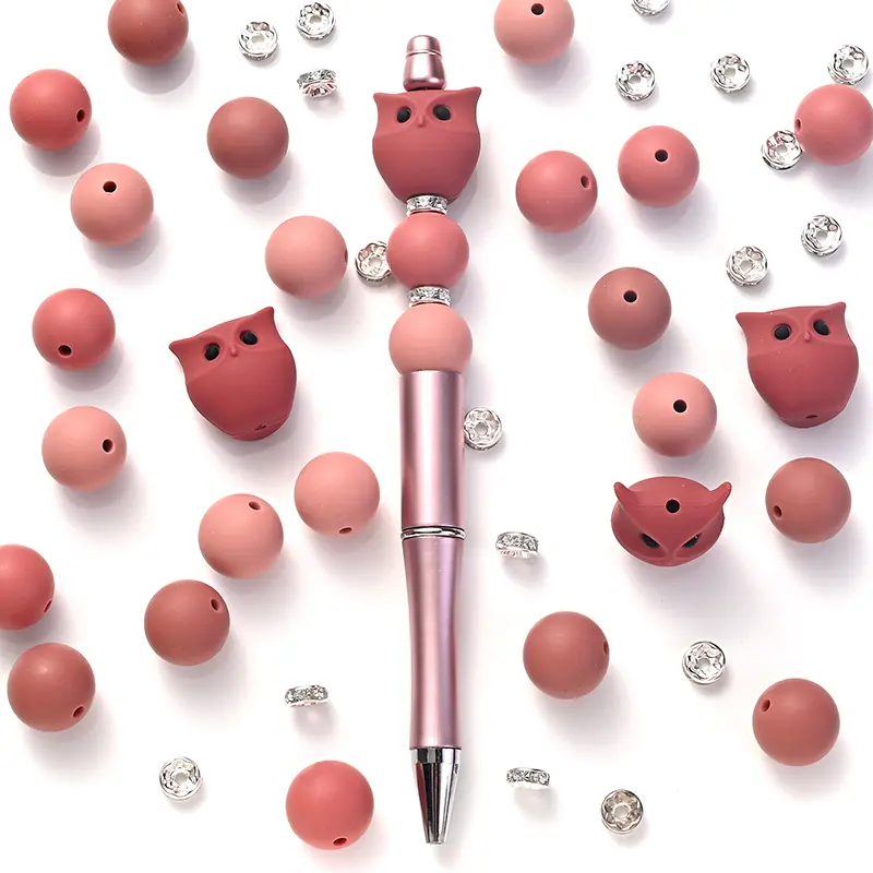 32Pcs New SIlicone Beads Round Animal Shape Focal Beads DIY Pacifier Chain Bracelets Jewelry Making Teether Accessories