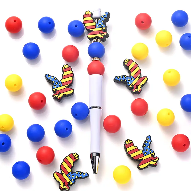 32Pcs/Set Silicone Focal Beads Baby Teething Food Grade Combination Beads For DIY Dummy Holder Paciifier Chain Necklace Chewing