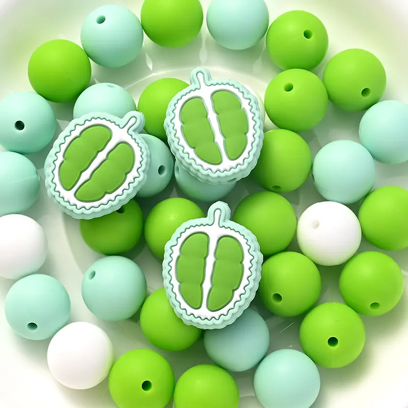 32Pcs/Set Silicone Focal Beads Set Teether Loose Beads For Jewelry Making DIY Pacifier Chain Necklace Keychain Accessories