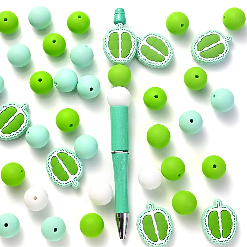 32Pcs/Set Silicone Focal Beads Set Teether Loose Beads For Jewelry Making DIY Pacifier Chain Necklace Keychain Accessories