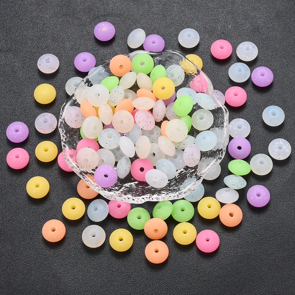 12mm 50Pcs Silicone Luminous Spacer Beads BPA Free Chewable Teething Beads Pacifier Teether DIY Necklace Accessories