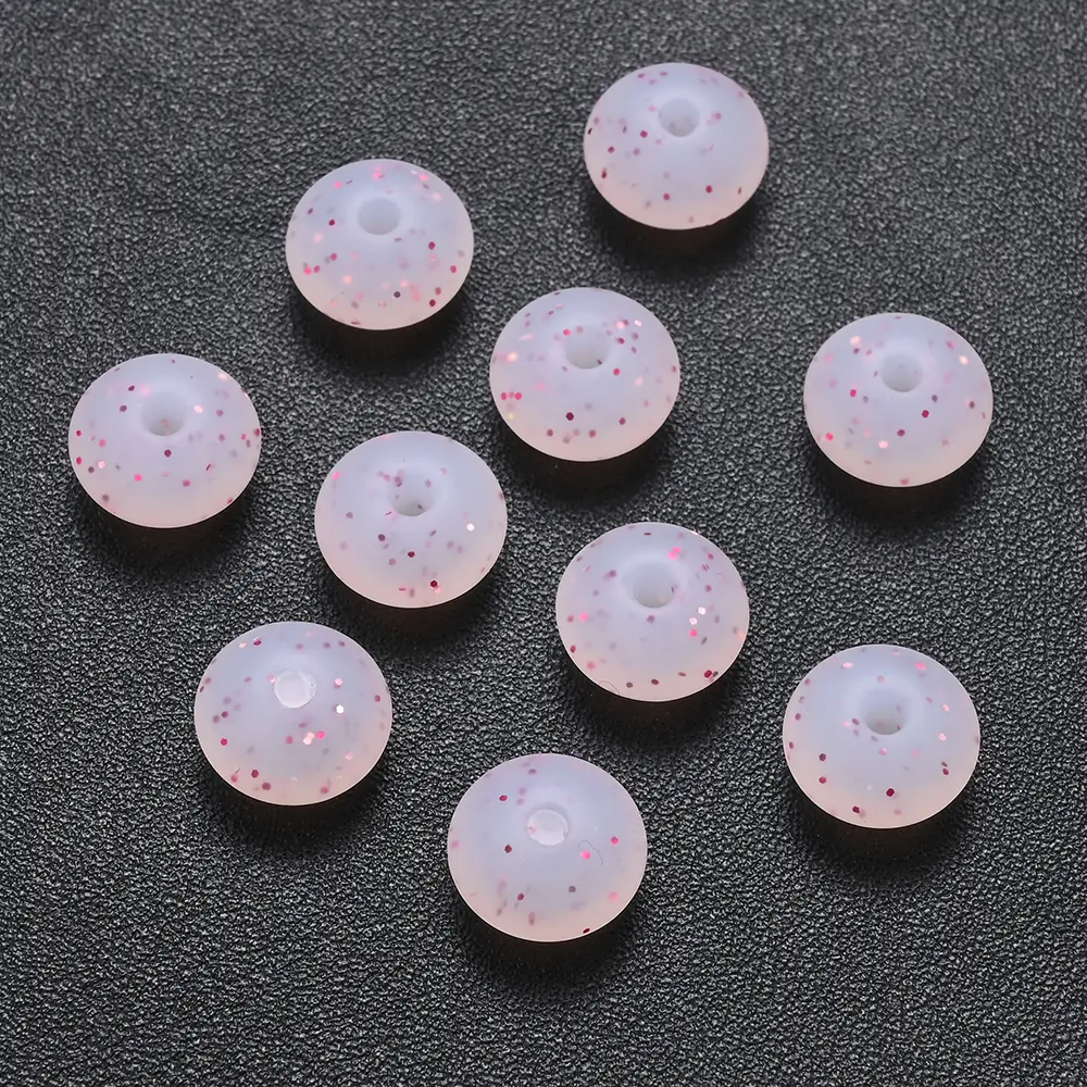 12mm 50Pcs Silicone Luminous Spacer Beads BPA Free Chewable Teething Beads Pacifier Teether DIY Necklace Accessories