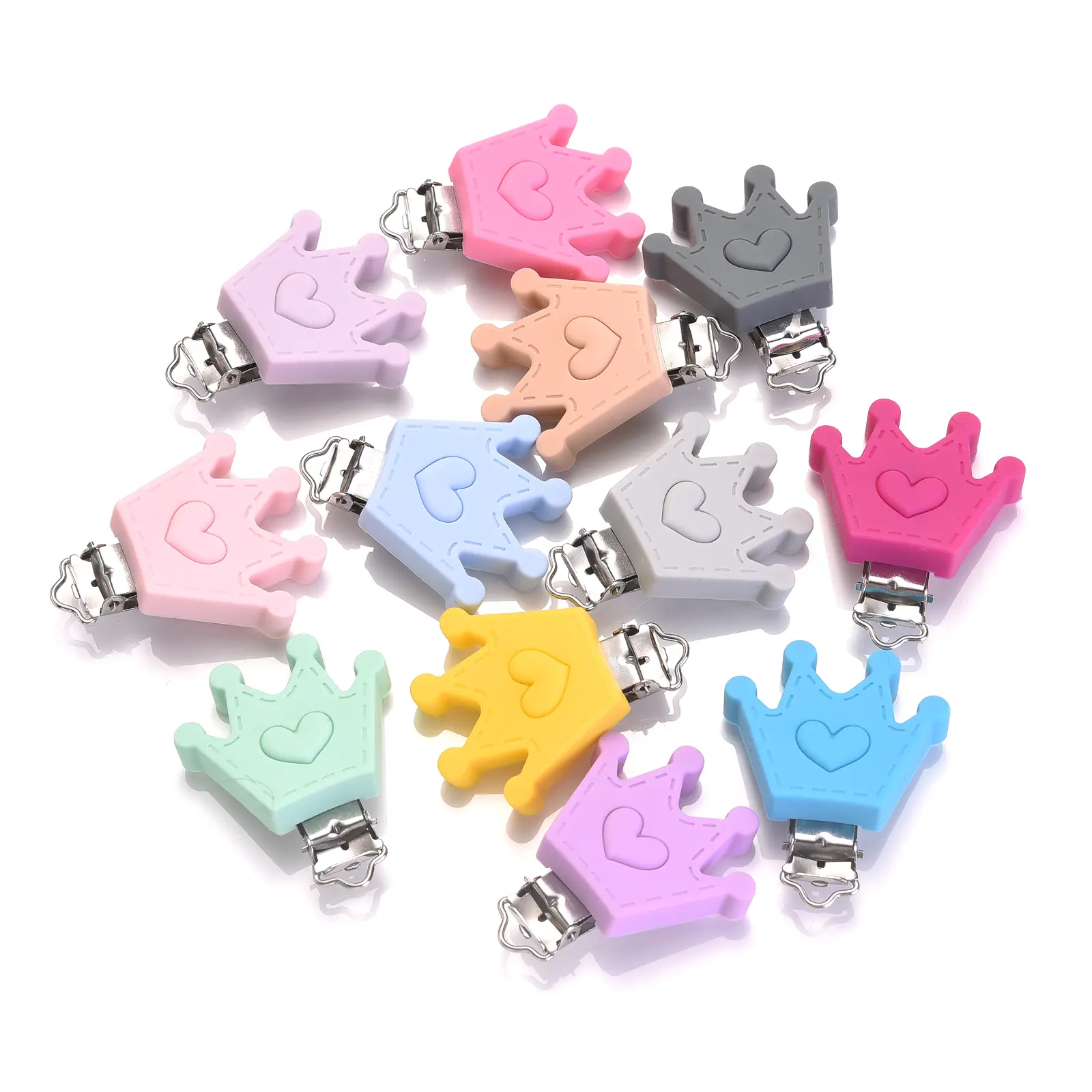 1Pc Baby Silicone Pacifer Clips Pentagram Heart Cloud Shape Metal Clips for DIY Pacifer Chain Jewelry Making Bulk Crafts