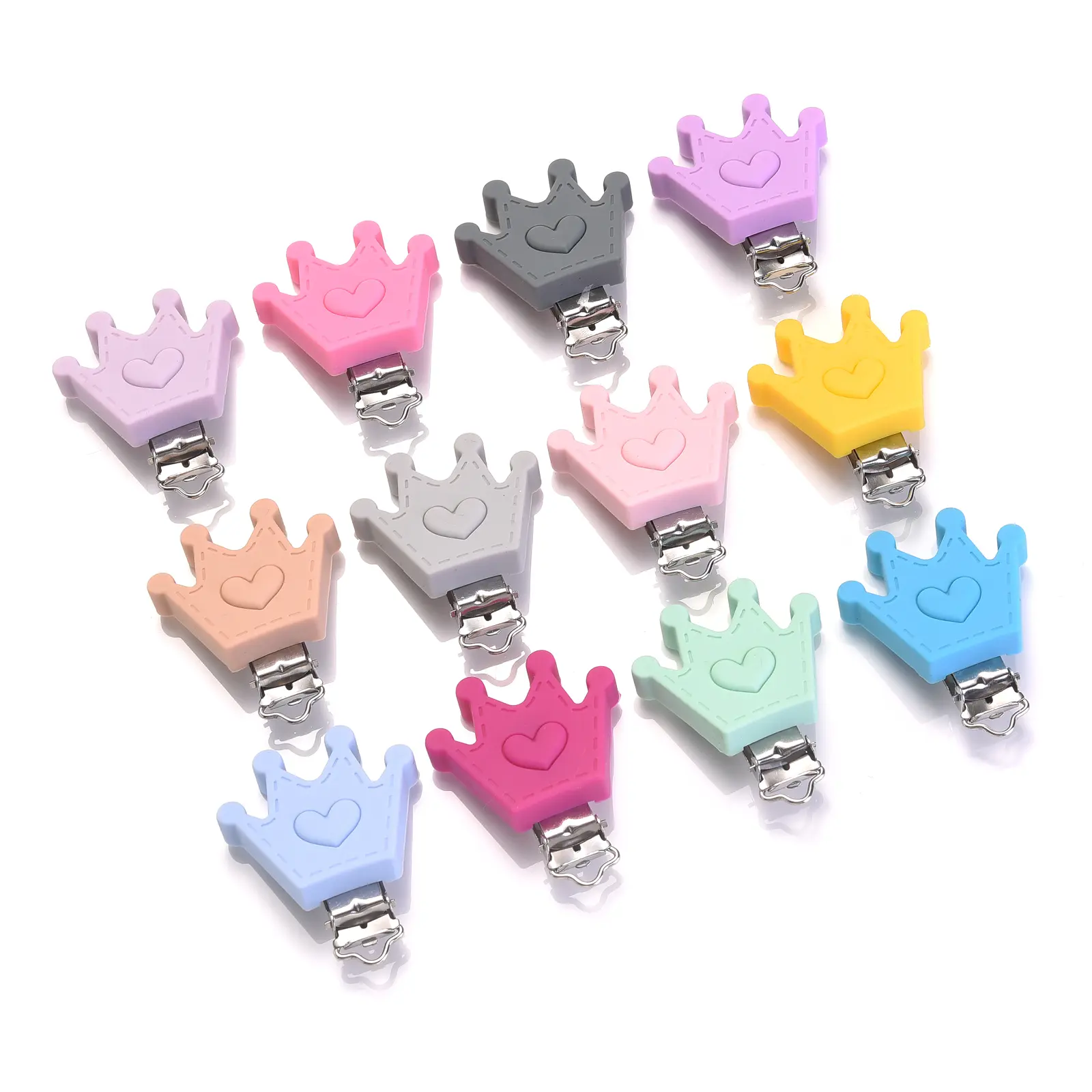 1Pc Baby Silicone Pacifer Clips Pentagram Heart Cloud Shape Metal Clips for DIY Pacifer Chain Jewelry Making Bulk Crafts