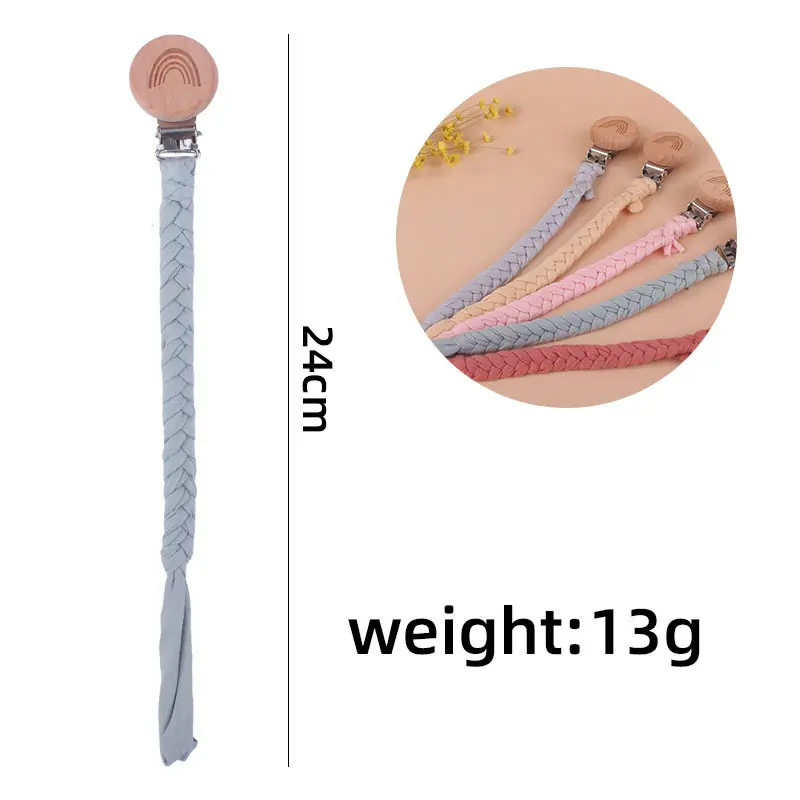 1Pcs New Pacifier Clip Chian Holder Beech Wooden Clips Teether Toy for Baby Chew Rattles Mobiles Newborn Nursing Accssories