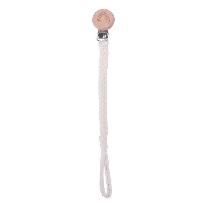 1Pcs New Pacifier Clip Chian Holder Beech Wooden Clips Teether Toy for Baby Chew Rattles Mobiles Newborn Nursing Accssories