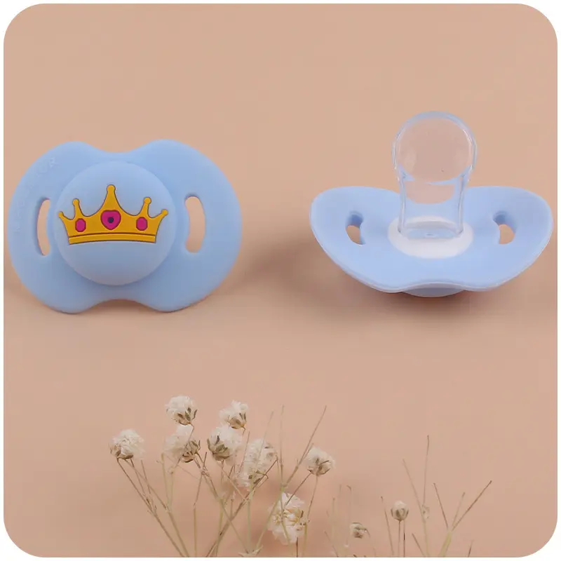 1Pcs Baby Soft Food Silicone Nipple Infant Safe Circle Flower Type Nipples Toddler Pacifier Cartoon Pattern Teether Chew Toy