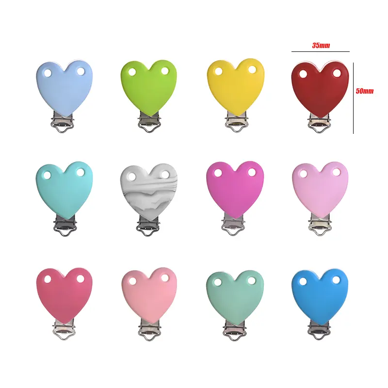 3Pcs Round Pentagram Heart Shape Silicone Clips For Nursing Teether Teething Clips Toy Gift DIY Baby Pacifier Chain Accessory