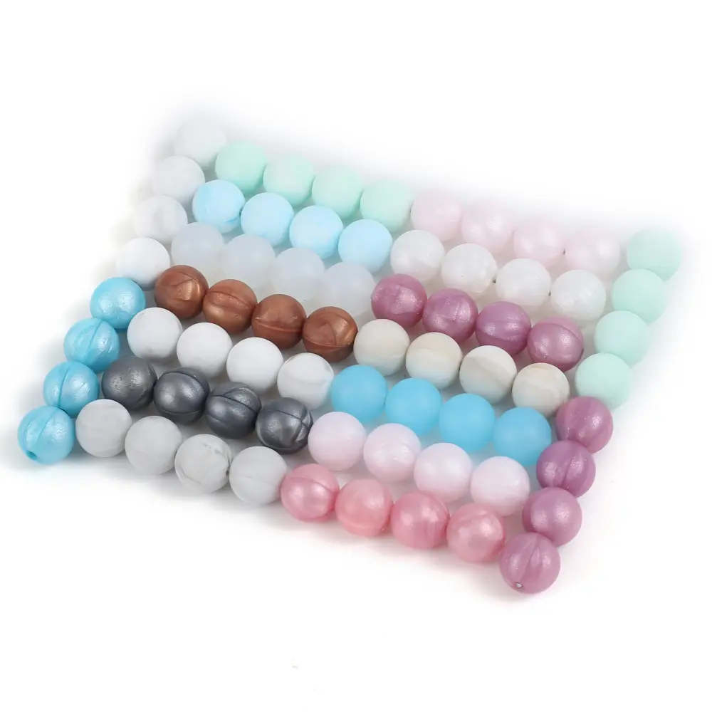 50Pc 12mm 19Color Silicone Round Bead Food Grade Teether Chew Bead For Handmade Baby Pacifier Chain DIY Jewelry Making Accessory