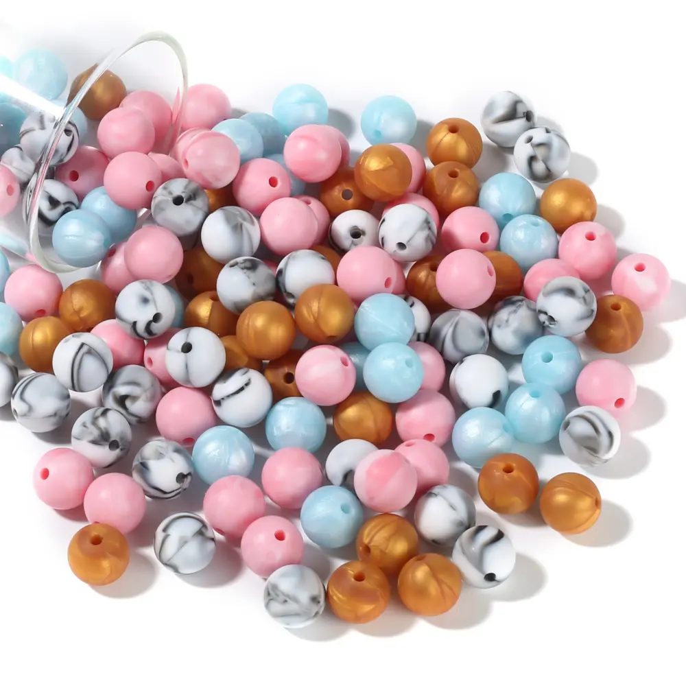50Pc 12mm 19Color Silicone Round Bead Food Grade Teether Chew Bead For Handmade Baby Pacifier Chain DIY Jewelry Making Accessory