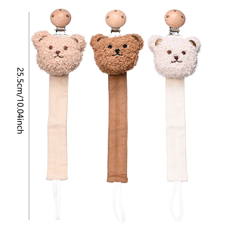 Creative  Wooden Animal Baby Pacifier Clip Handmade Cotton Rope Nipple Chain Baby Nursing Teething Gifts Toy Soother Chain