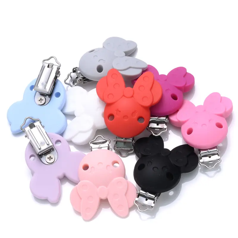 Mouse Shape Silicone Beads For Jewelry Making Baby Pacifier Clips Food Grade DIY Pacifier Chain Necklace Accessorie