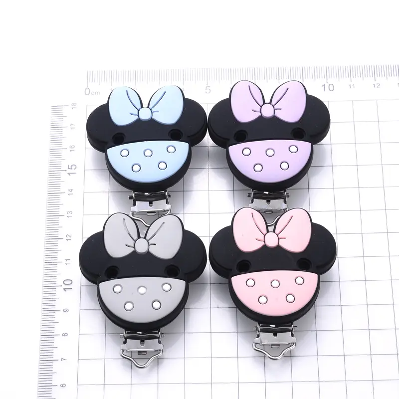 Mouse Shape Silicone Beads For Jewelry Making Baby Pacifier Clips Food Grade DIY Pacifier Chain Necklace Accessorie