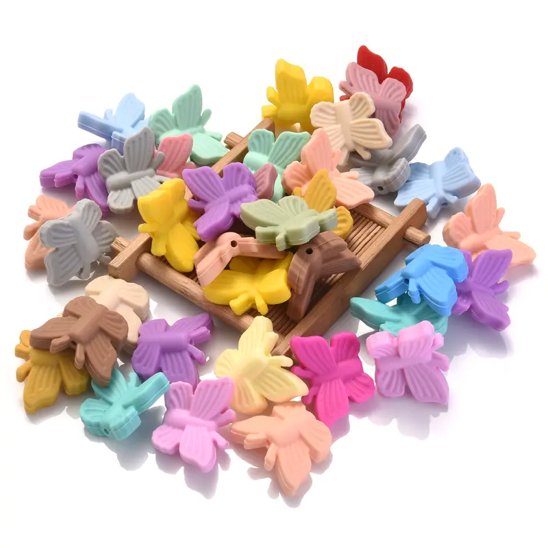 10Pcs Food Grade Silicone Teether Beads 25x31mm Cartoon Animal Silicone Bead For Teething Molar Toy Gift DIY Baby Pacifier Chain