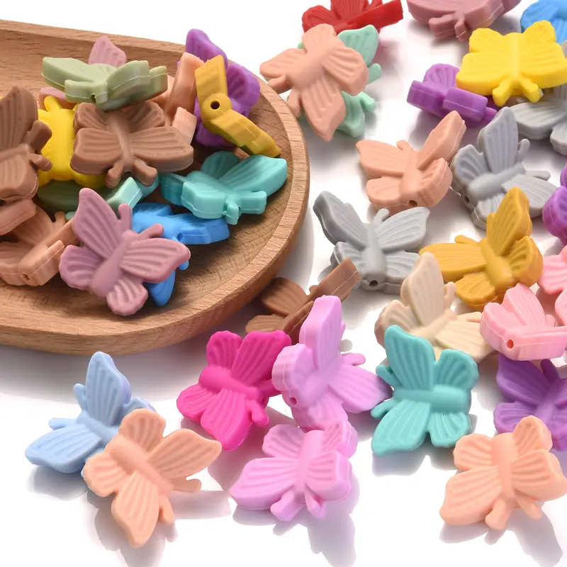 10Pcs Food Grade Silicone Teether Beads 25x31mm Cartoon Animal Silicone Bead For Teething Molar Toy Gift DIY Baby Pacifier Chain