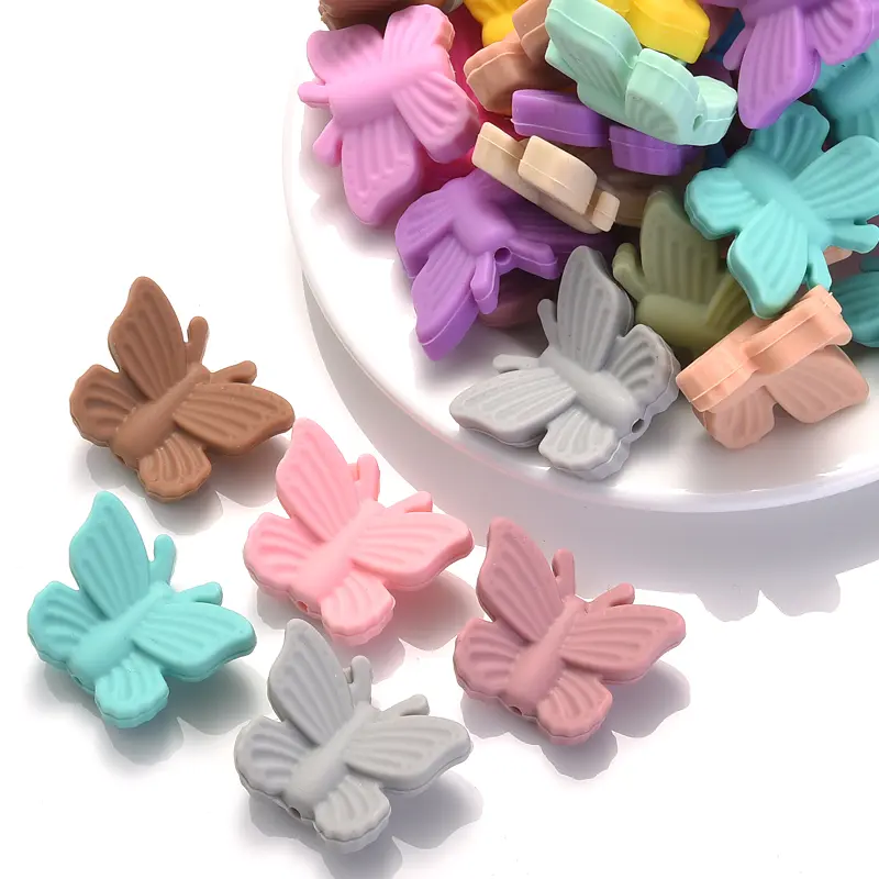 10Pcs Food Grade Silicone Teether Beads 25x31mm Cartoon Animal Silicone Bead For Teething Molar Toy Gift DIY Baby Pacifier Chain