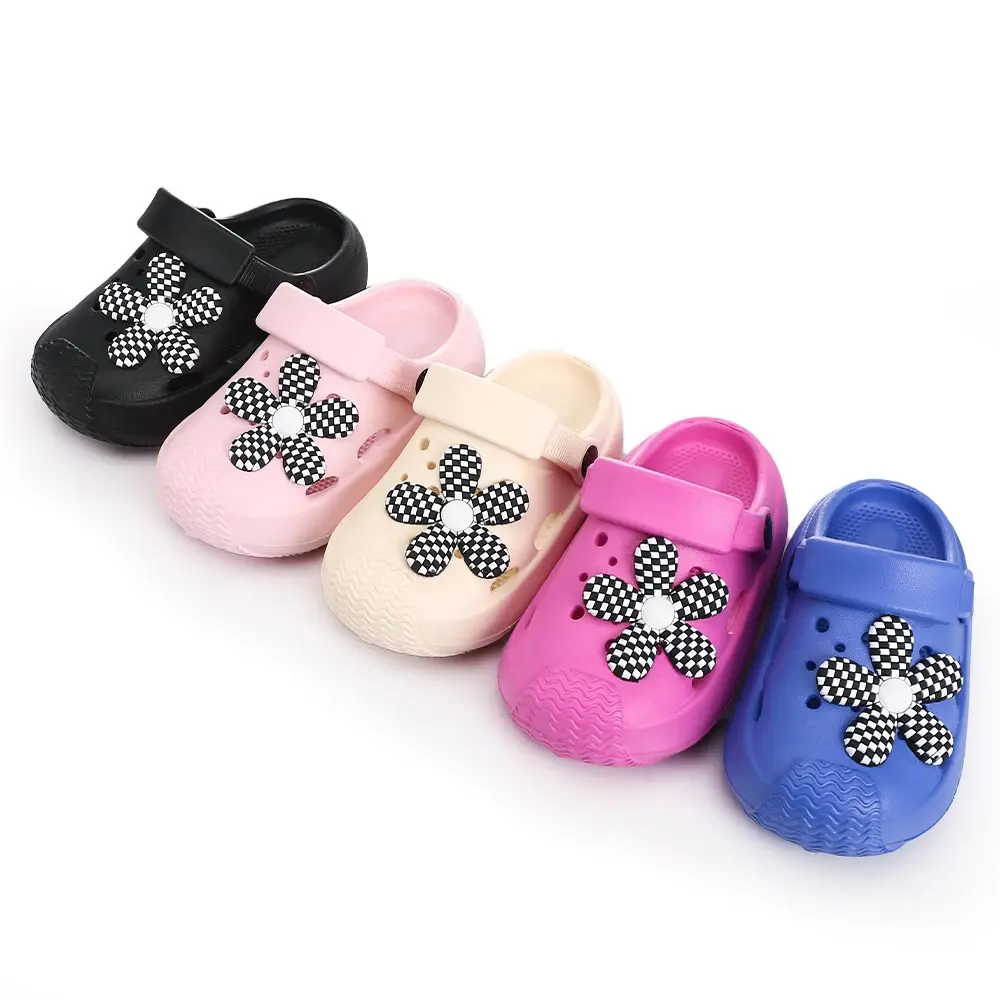 New Summer Children Beach Slippers Soft Anti-Slip Comfort Hole Flower Sandal for Boy Girl Cute  Light Breathable Garden Shoes