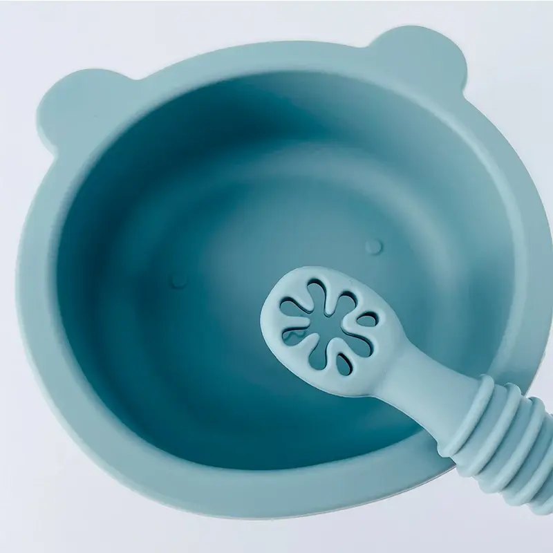 Baby Spoon Fork Set Food Grade Silicone Sticky Spoon Children Cutlery Training Spoon Feeding Tableware Soft Kitchen Accessories