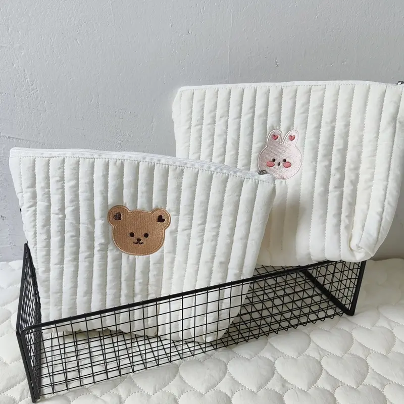 New Mommy Bag Cute Print Embroidery Mommy Bag Zipper Newborn Baby Diaper Bag Nappy Pouch Travel Stroller Storage Bags