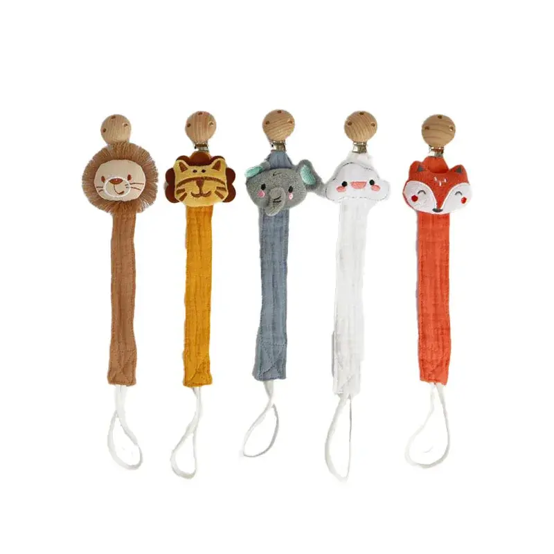 Baby Pacifier Clip Chain Dummy Holder for Nipple Clip Newborn Cartoon Animal Nipple Chains Birthday Shower Gift for Baby
