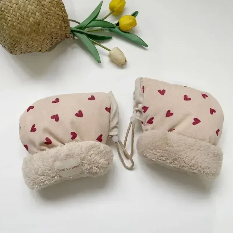 Windproof Infant Stroller Gloves Children's Outdoor Sports Mittens Cartoon Printed Hands Warmer Scooter Accessory for Winter