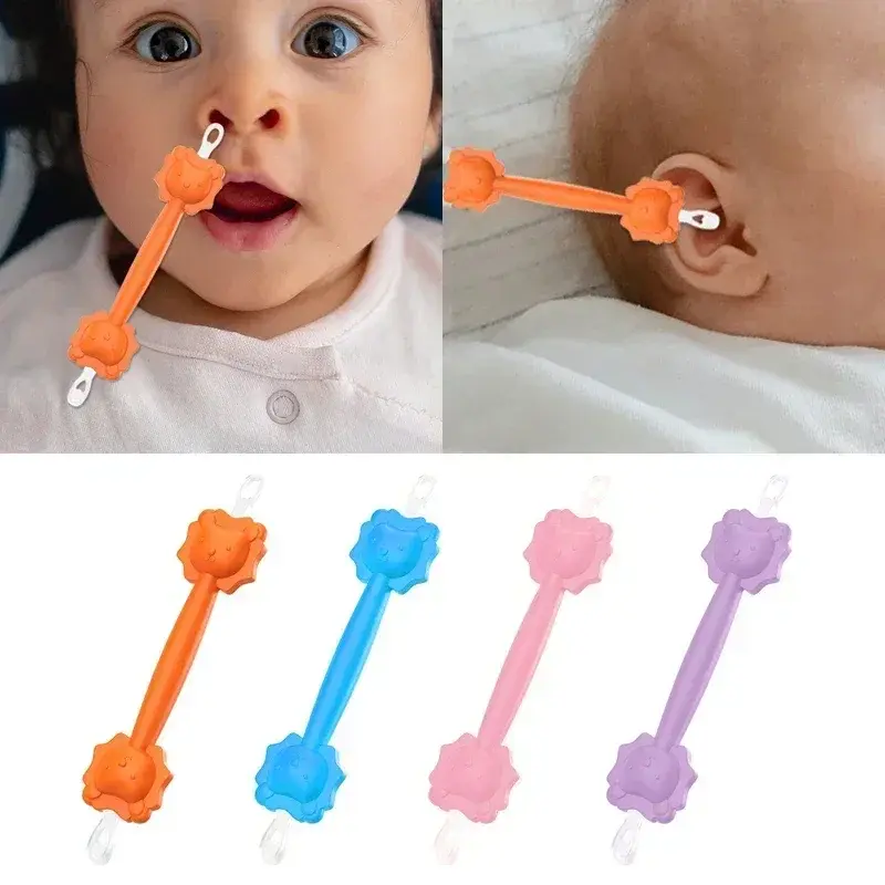 Baby Cleaner Spoon Double-headed Soft Wax Curette Picker Nose Cleaner Silicone Ear Wax Pickers