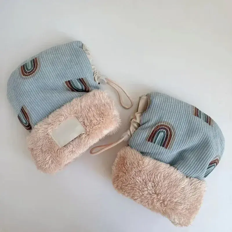 Windproof Infant Stroller Gloves Children's Outdoor Sports Mittens Cartoon Printed Hands Warmer Scooter Accessory for Winter
