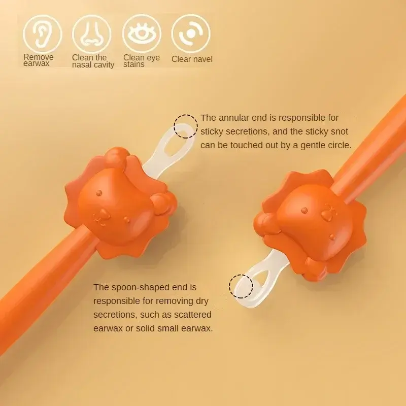 Baby Cleaner Spoon Double-headed Soft Wax Curette Picker Nose Cleaner Silicone Ear Wax Pickers
