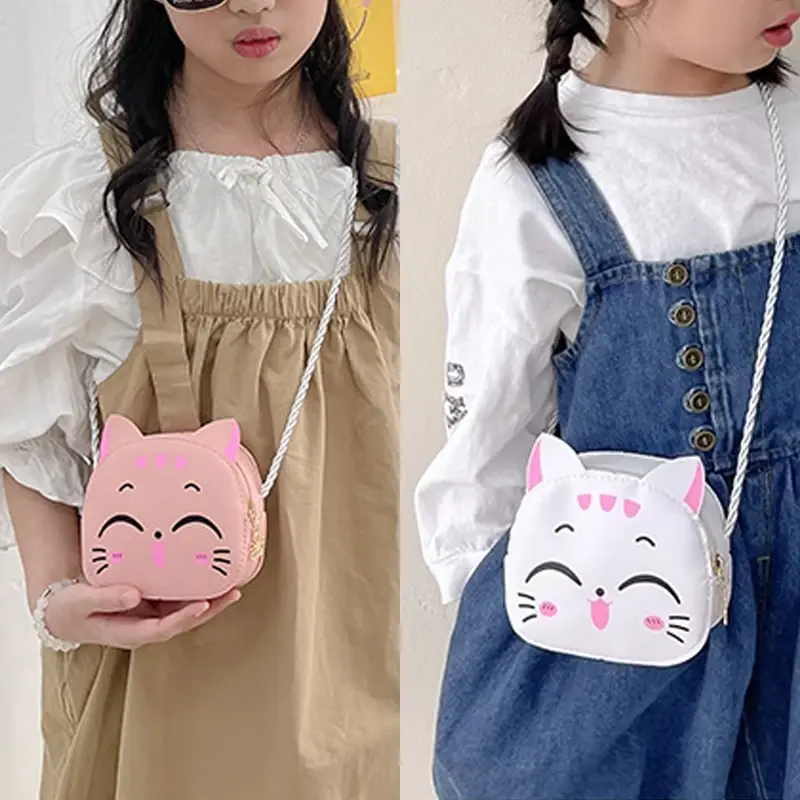 Cartoon Kids Bag Fashion Cute Cat Crossbody Bag Coin Wallet Lovely Hand Bags for Boys and Girls Mini Shoulder Bags