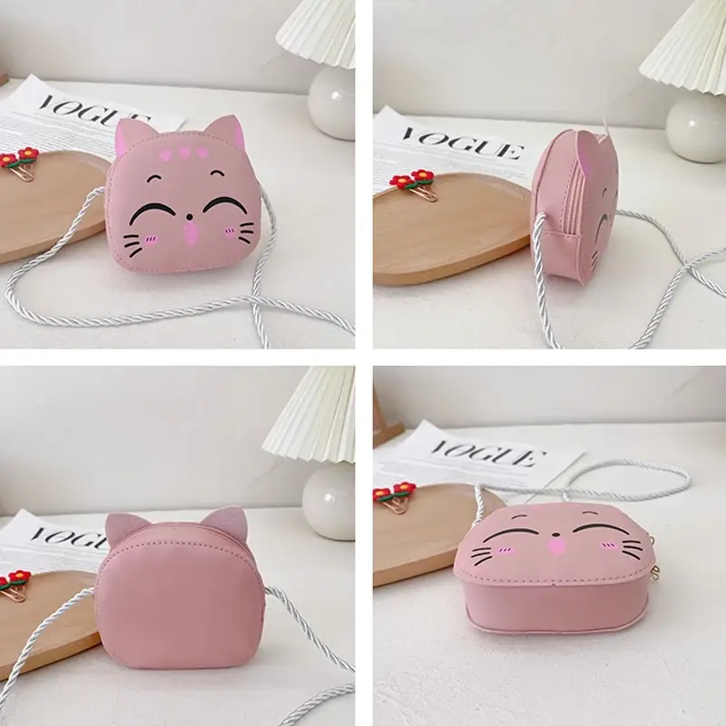 Cartoon Kids Bag Fashion Cute Cat Crossbody Bag Coin Wallet Lovely Hand Bags for Boys and Girls Mini Shoulder Bags