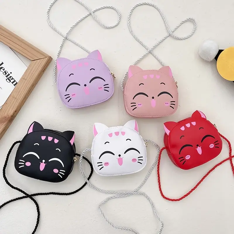 Cartoon Kids Bag Fashion Cute Cat Crossbody Bag Coin Wallet Lovely Hand Bags for Boys and Girls Mini Shoulder Bags