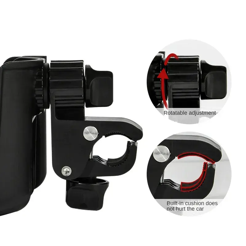 Baby Stroller Mobile Phone Holder Pushcart Water Cup Holder 2-in-1 Baby Bottle Beverage Cup Holder Accessories Universal Stand