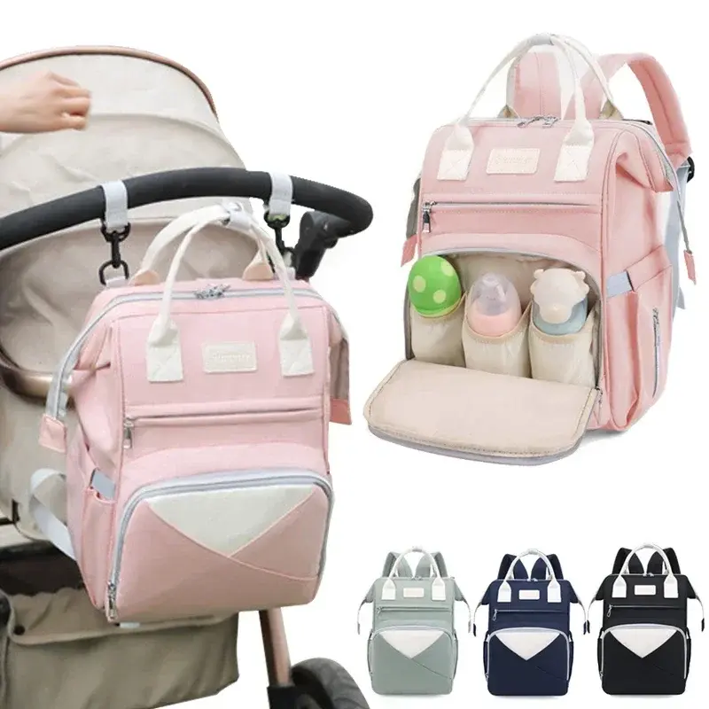 Mommy Diaper Bags Baby Stroller Hanging Bag Mother Large Capacity Nappy Backpacks with Changing Mat Convenient Baby Nursing Bag
