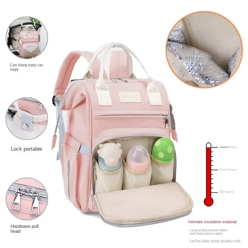 Mommy Diaper Bags Baby Stroller Hanging Bag Mother Large Capacity Nappy Backpacks with Changing Mat Convenient Baby Nursing Bag