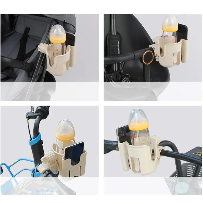 Baby Stroller Mobile Phone Holder Pushcart Water Cup Holder 2-in-1 Baby Bottle Beverage Cup Holder Accessories Universal Stand
