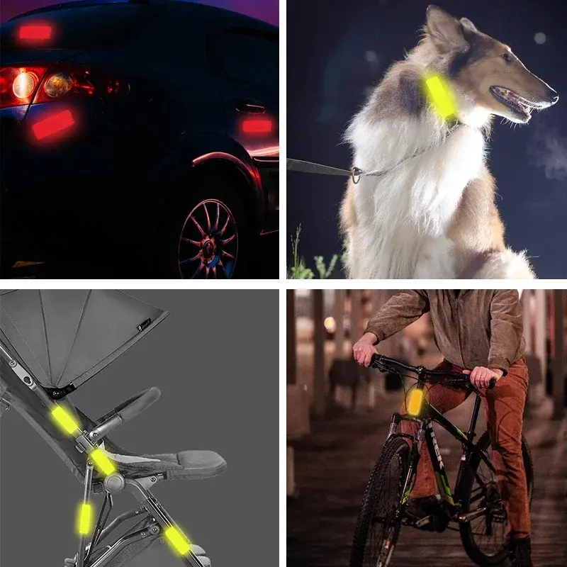 10PCS baby stroller anti-collision reflective patch bicycle night light patch safety warning patch multiple uses