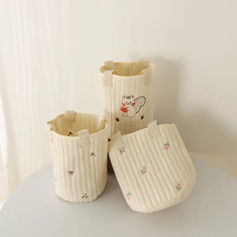Baby Bags Cute Bear Embroidery Diaper Bag Caddy Nappy Cart Storage Mummy Maternity Bag for Newborn Diapers Toys Organizers