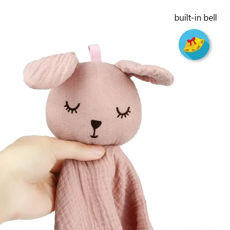 Baby Cotton Muslin Comfortable Blanket Cute Bunny Doll For Infant Kids Sleep Appease Towel Children Rabbit Saliva Scarf