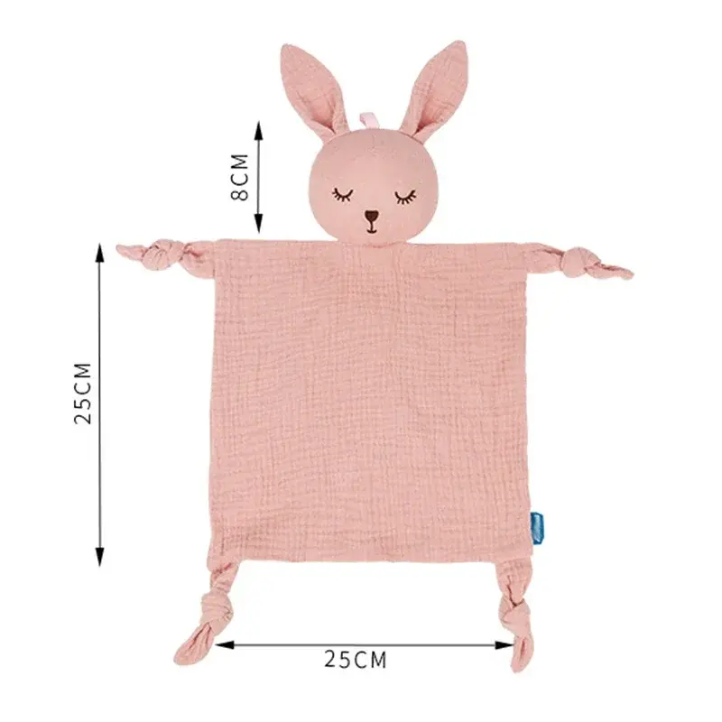Baby Cotton Muslin Comfortable Blanket Cute Bunny Doll For Infant Kids Sleep Appease Towel Children Rabbit Saliva Scarf