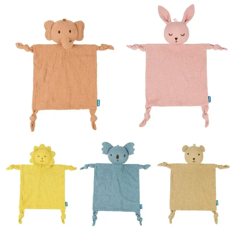 Baby Cotton Muslin Comfortable Blanket Cute Bunny Doll For Infant Kids Sleep Appease Towel Children Rabbit Saliva Scarf